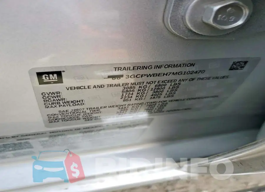 3GCPWBEH7MG102470 Photo# 12