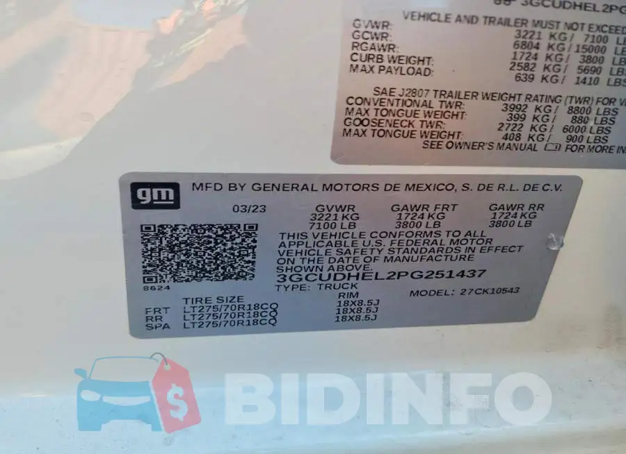 3GCUDHEL2PG251437 Photo# 12