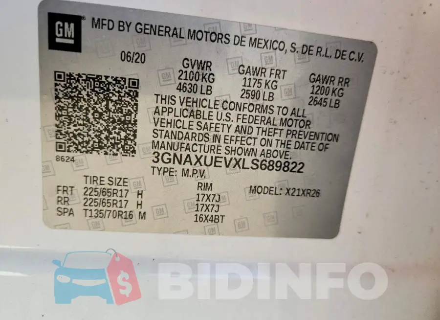 3GNAXUEVXLS689822 Photo# 14