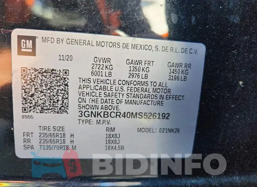 3GNKBCR40MS526192 Photo# 13