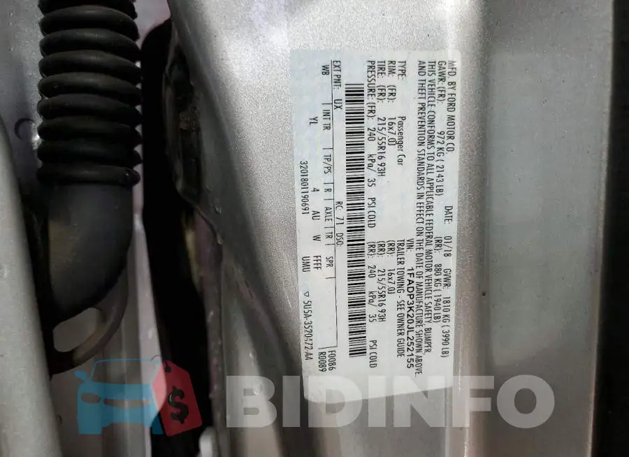 1FADP3K20JL252155 Photo# 12