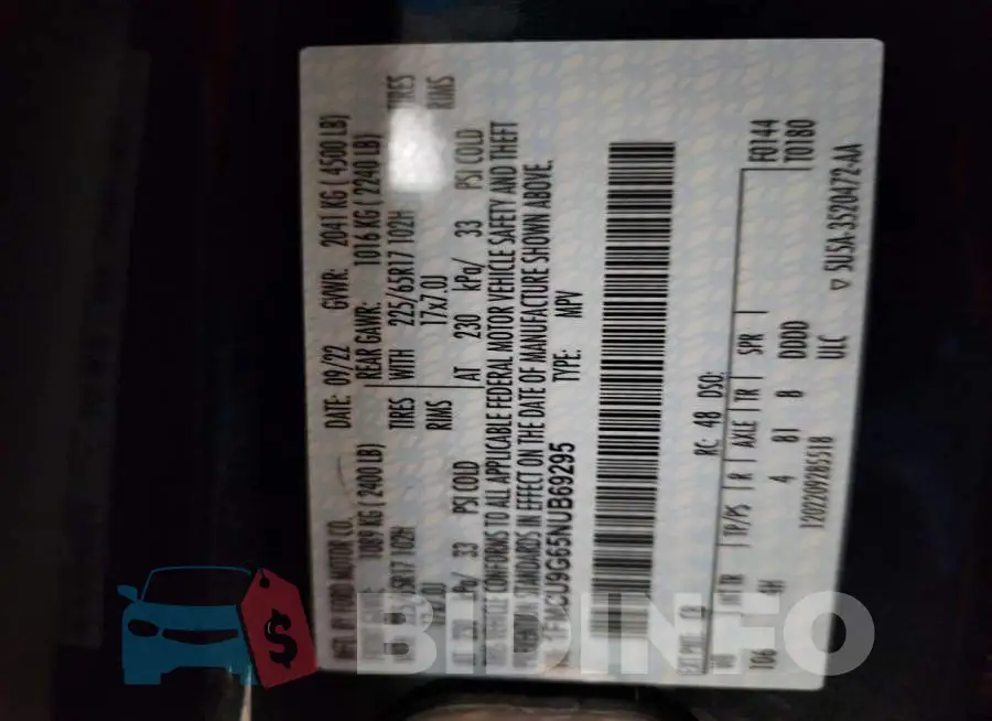 1FMCU9G65NUB69295 Photo# 12