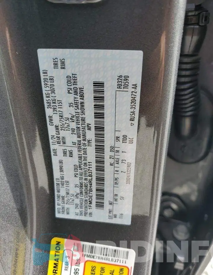 1FMDE7BH4RLB37111 Photo# 13