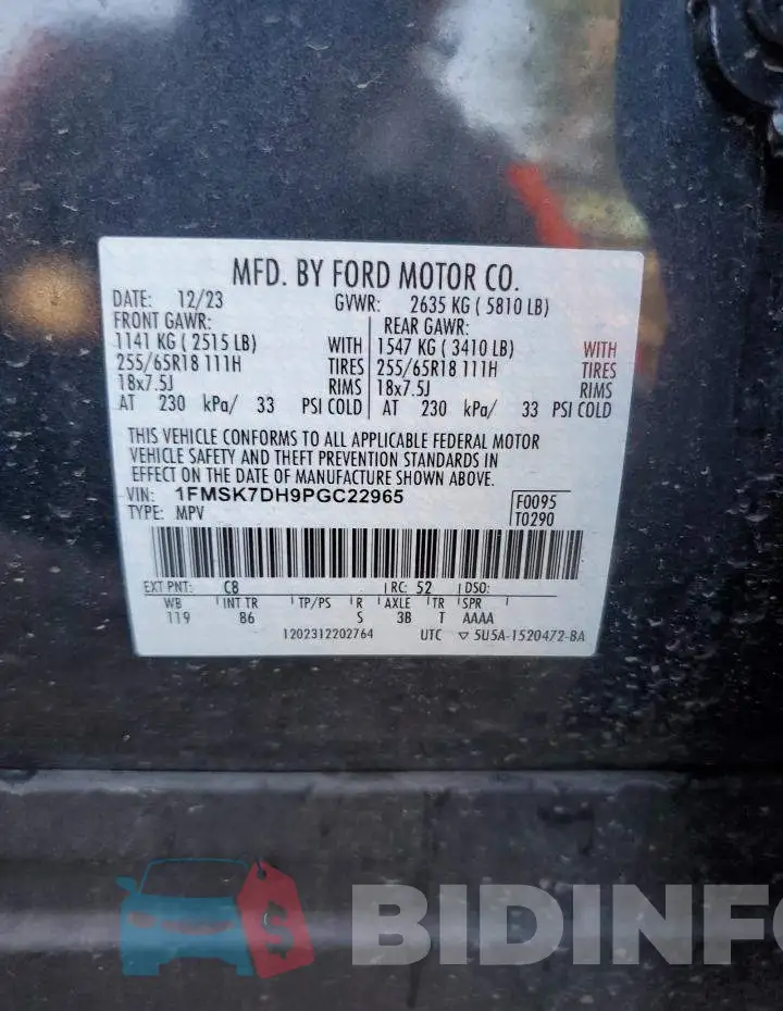 1FMSK7DH9PGC22965 Photo# 13