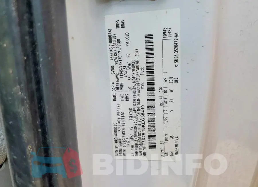 1FT7X2BT6KEG68419 Photo# 13