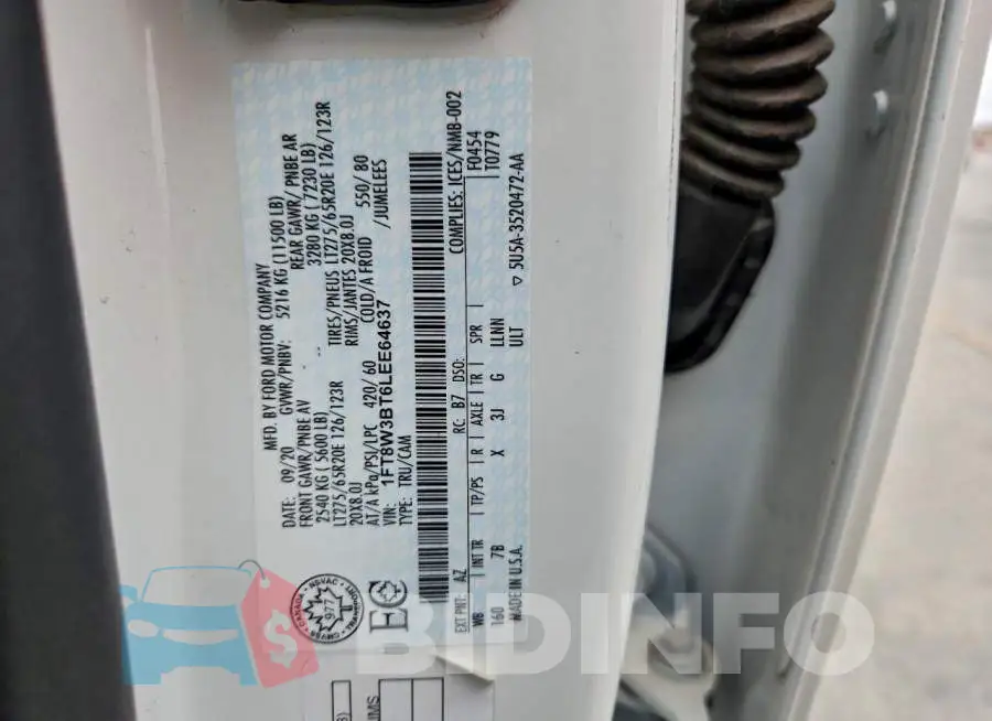 1FT8W3BT6LEE64637 Photo# 12