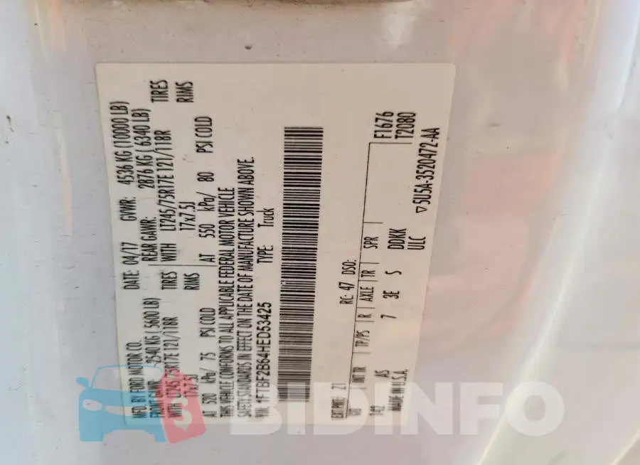 1FTBF2B64HED53425 Photo# 12