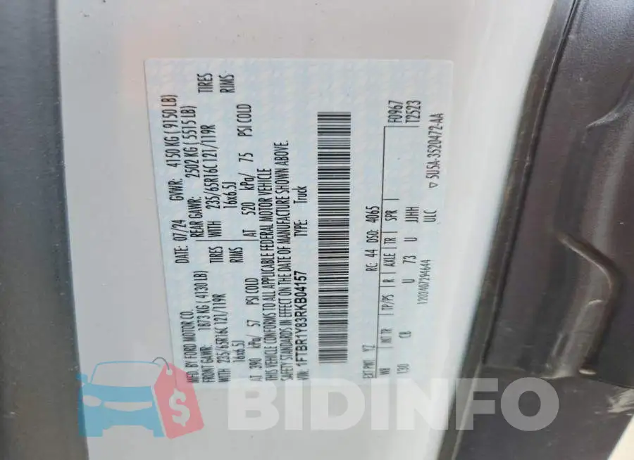 1FTBR1Y83RKB04157 Photo# 13