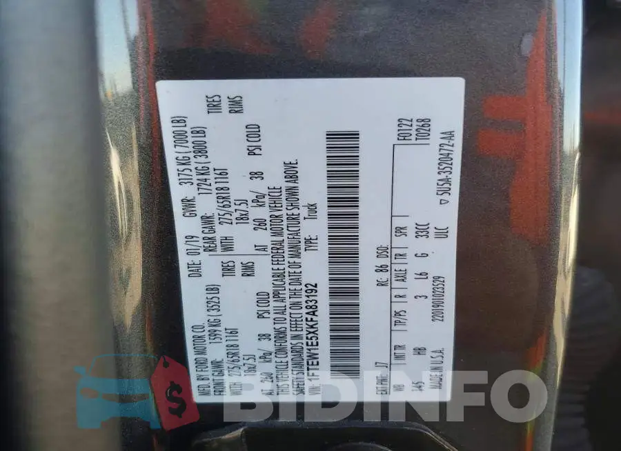 1FTEW1E5XKFA83192 Photo# 13