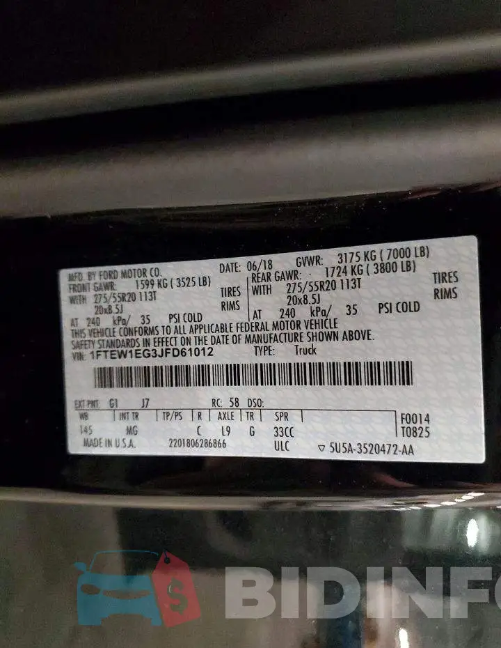1FTEW1EG3JFD61012 Photo# 12