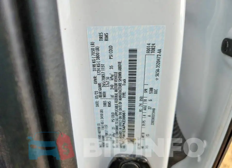 1FTFW1E54PKE09961 Photo# 13