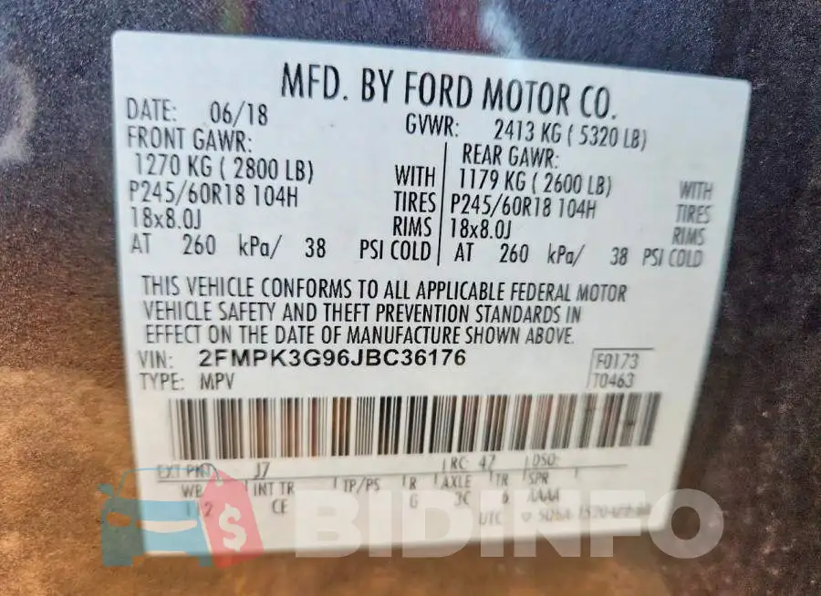 2FMPK3G96JBC36176 Photo# 14