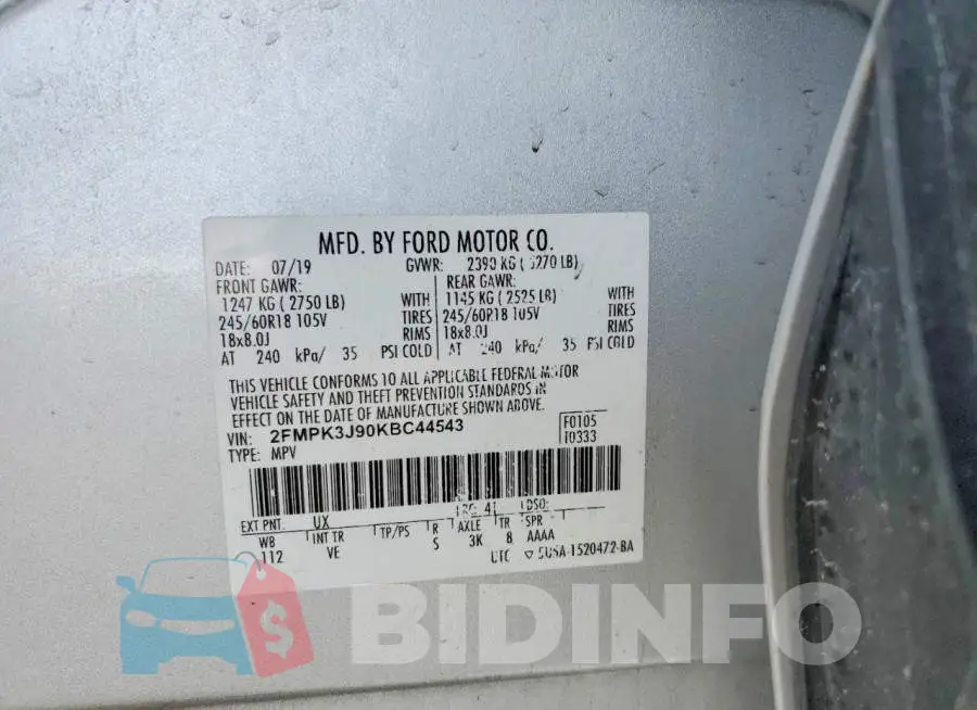 2FMPK3J90KBC44543 Photo# 13