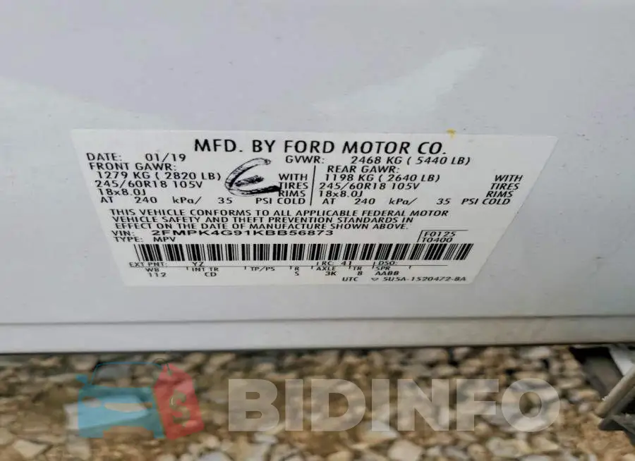 2FMPK4G91KBB56873 Photo# 13