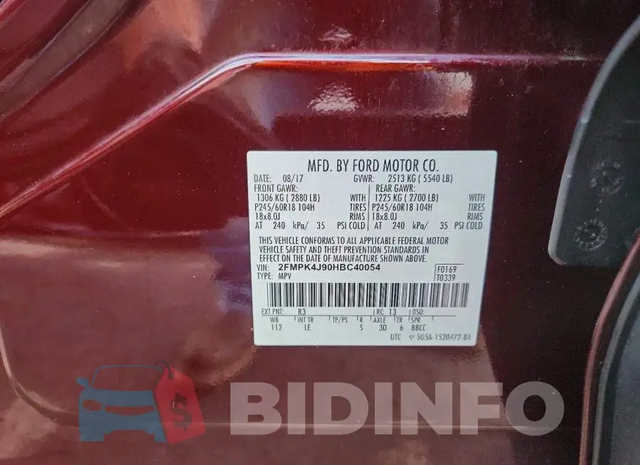 2FMPK4J90HBC40054 Photo# 13