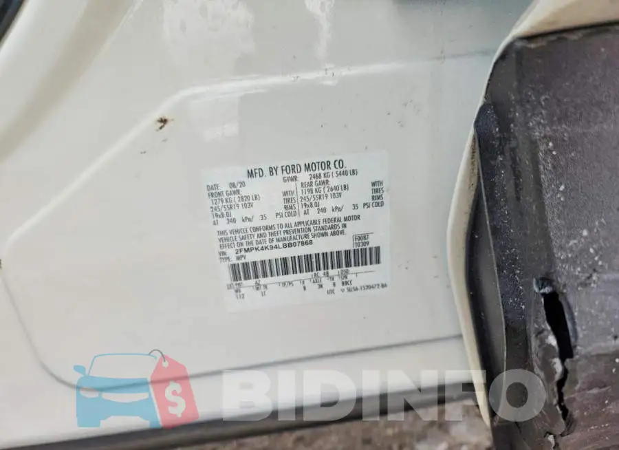2FMPK4K94LBB07868 Photo# 12