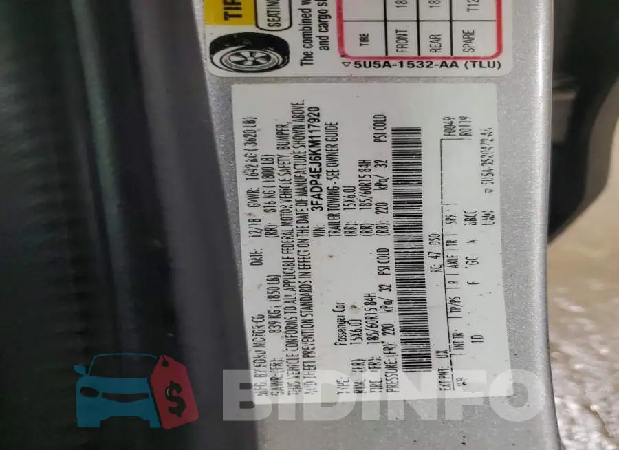 3FADP4EJ6KM117920 Photo# 13