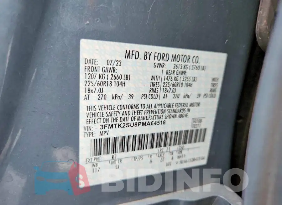 3FMTK2SU8PMA64518 Photo# 12