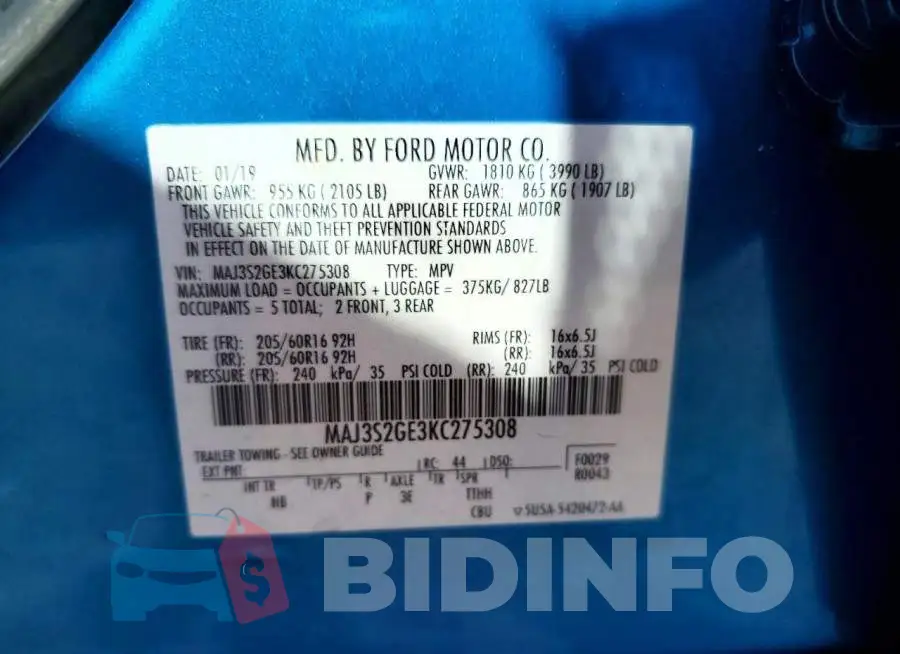 MAJ3S2GE3KC275308 Photo# 13