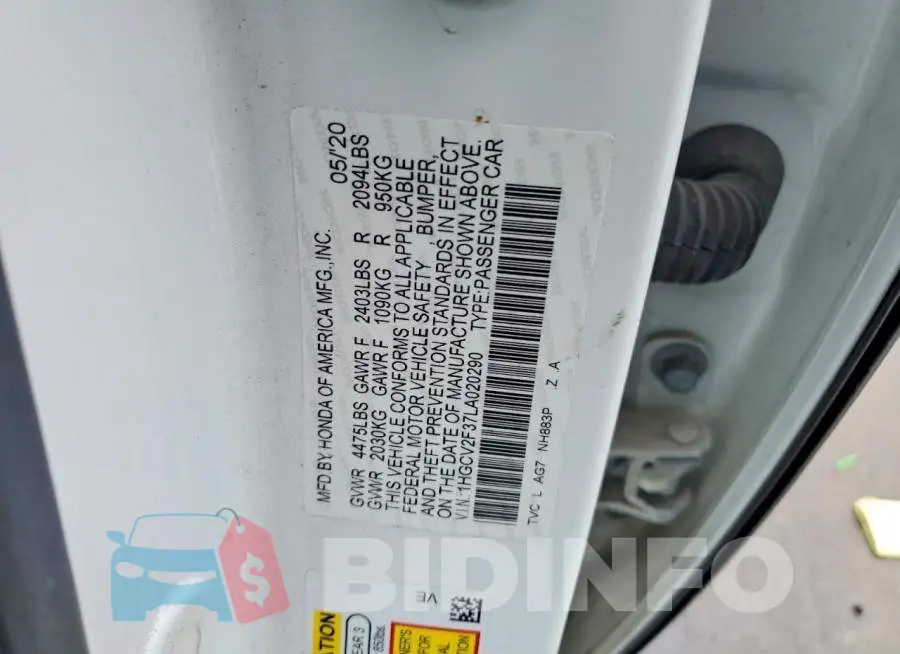 1HGCV2F37LA020290 Photo# 12