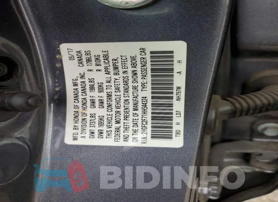 2HGFC2F71HH544324 Photo# 12
