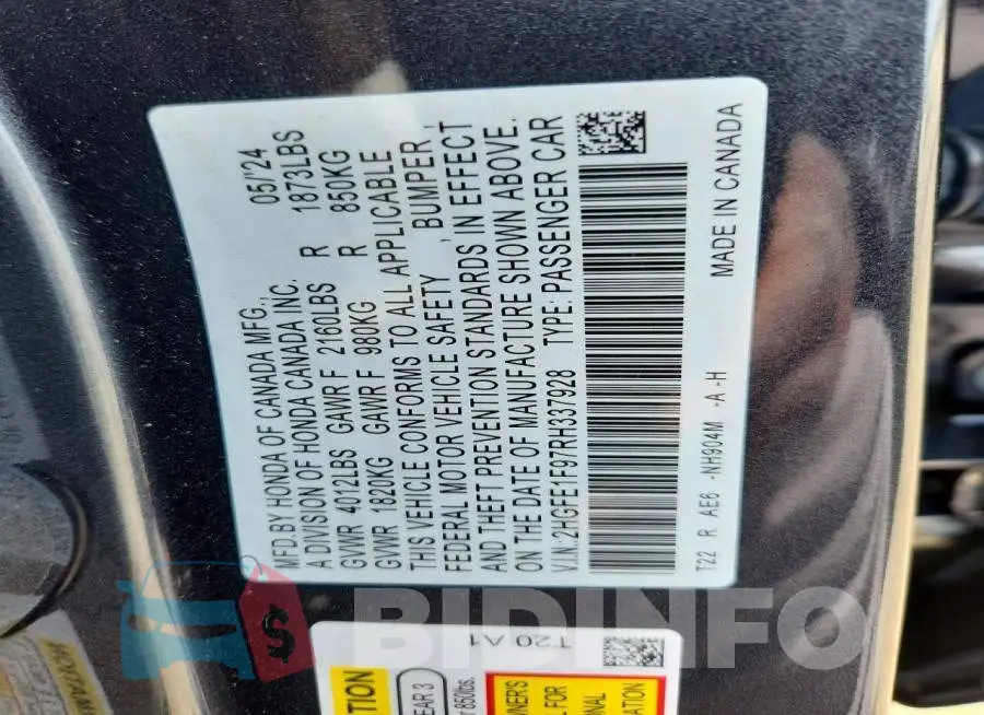 2HGFE1F97RH337928 Photo# 12