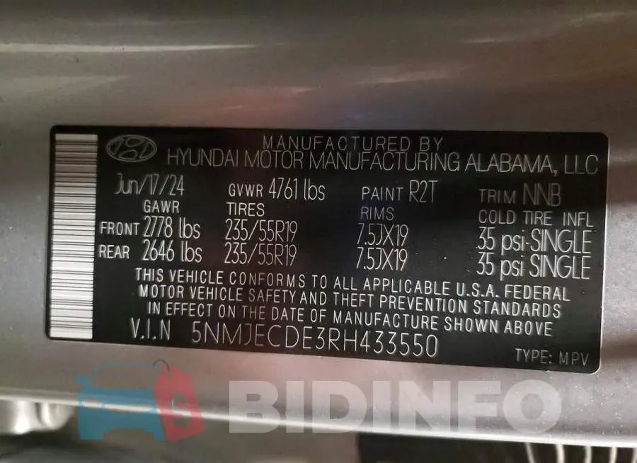 5NMJECDE3RH433550 Photo# 14