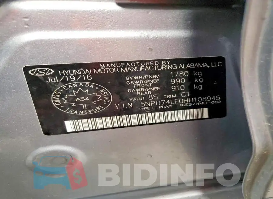 5NPD74LF0HH108945 Photo# 12
