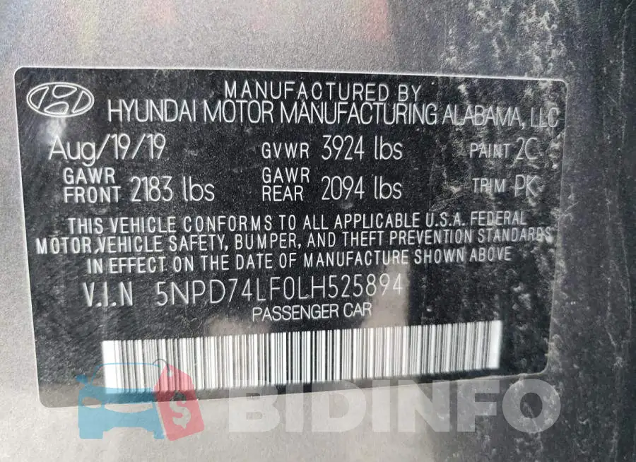 5NPD74LF0LH525894 Photo# 12