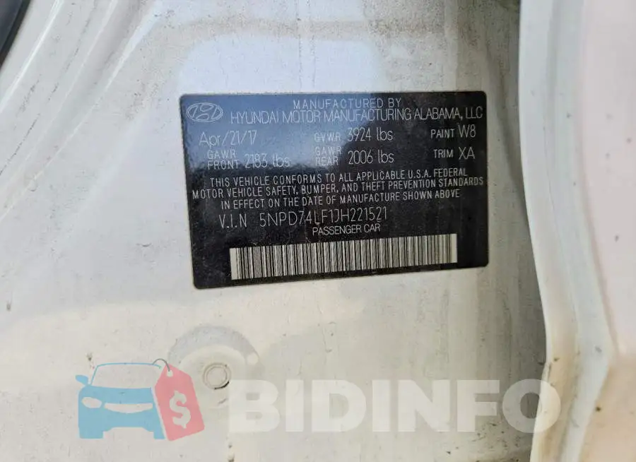 5NPD74LF1JH221521 Photo# 12