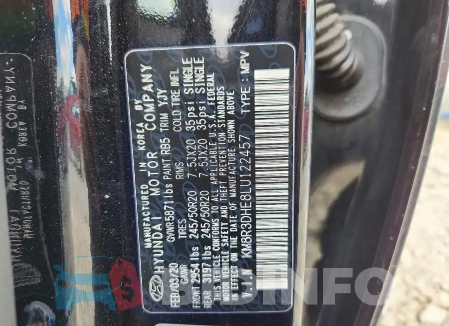 KM8R3DHE8LU122457 Photo# 13