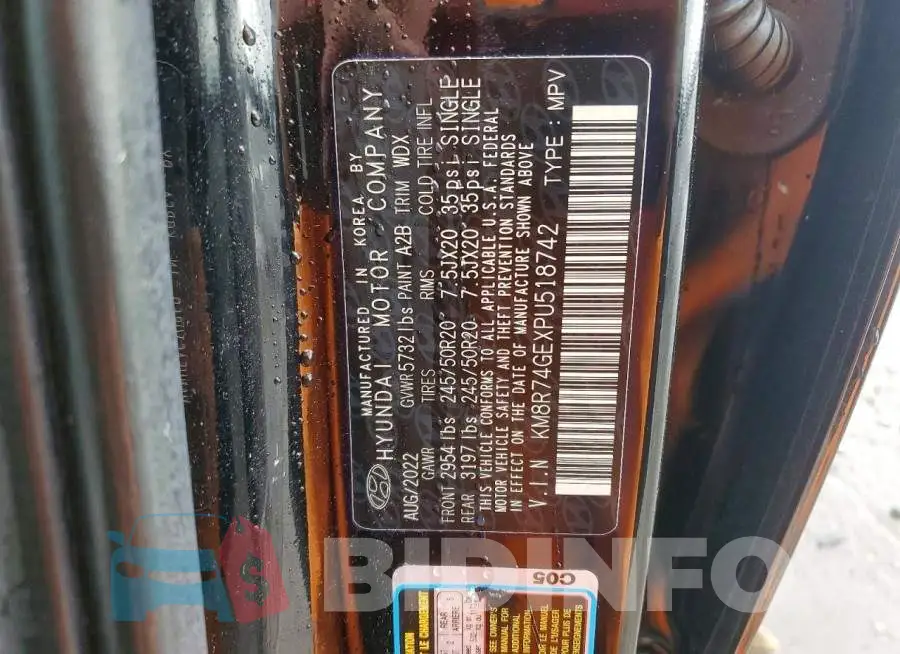 KM8R74GEXPU518742 Photo# 14