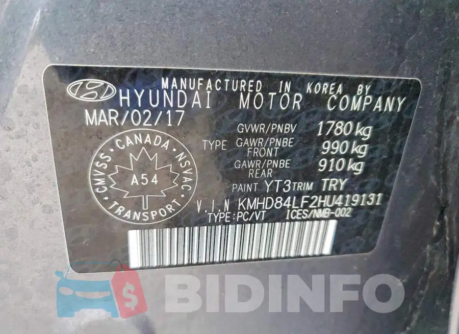 KMHD84LF2HU419131 Photo# 13