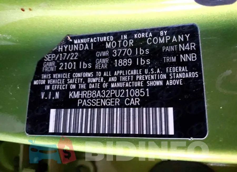 KMHRB8A32PU210851 Photo# 12