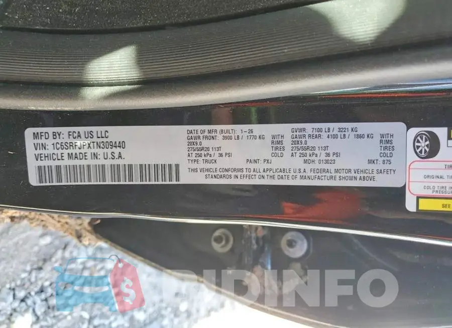 1C6SRFJPXTN309440 Photo# 12