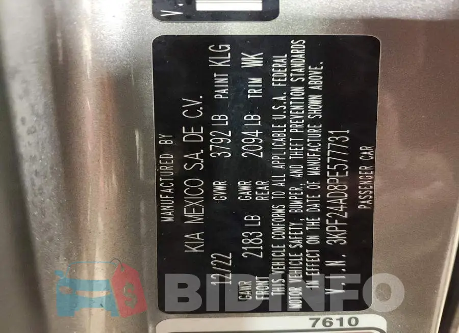 3KPF24AD8PE577731 Photo# 12