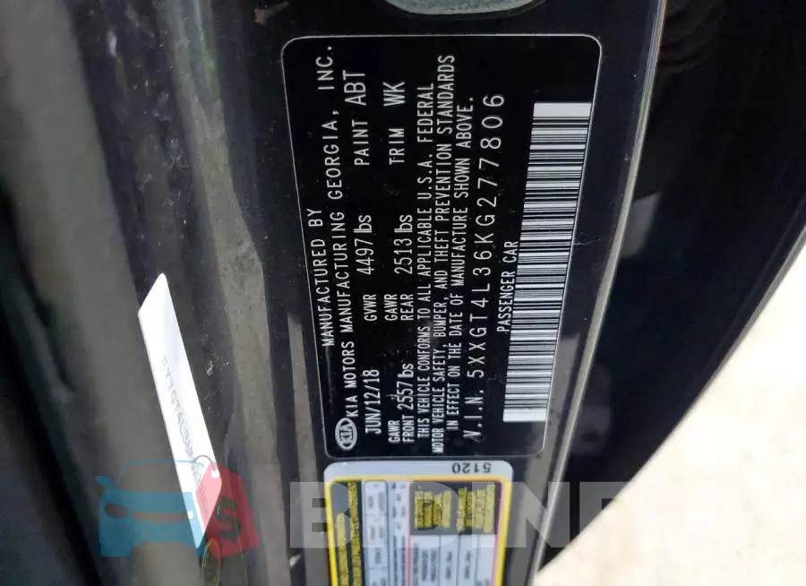 5XXGT4L36KG277806 Photo# 12