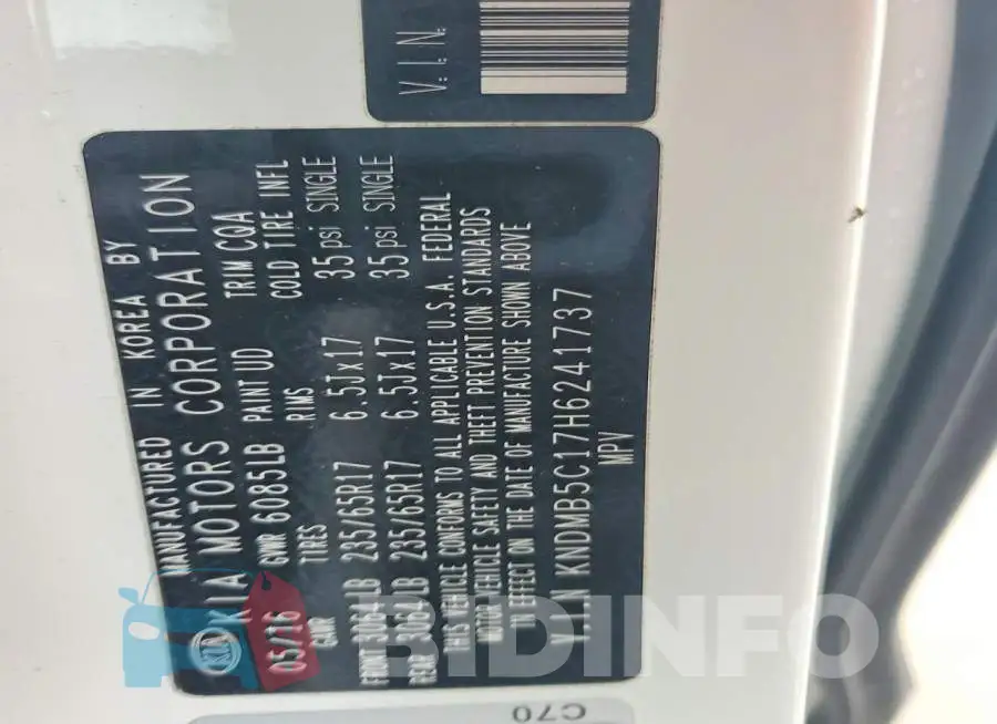 KNDMB5C17H6241737 Photo# 13