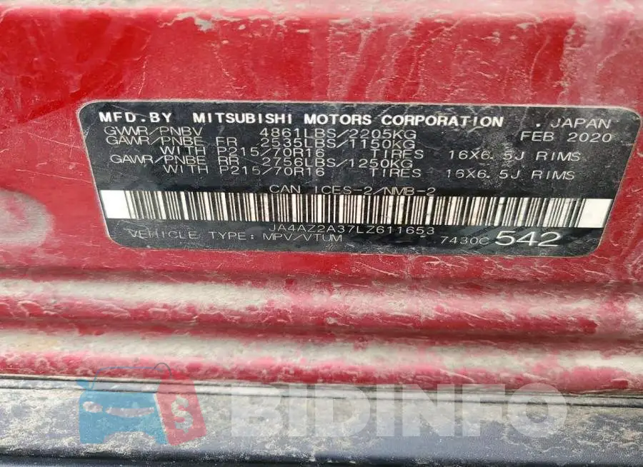 JA4AZ2A37LZ611653 Photo# 13
