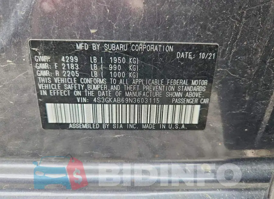 4S3GKAB69N3603115 Photo# 12