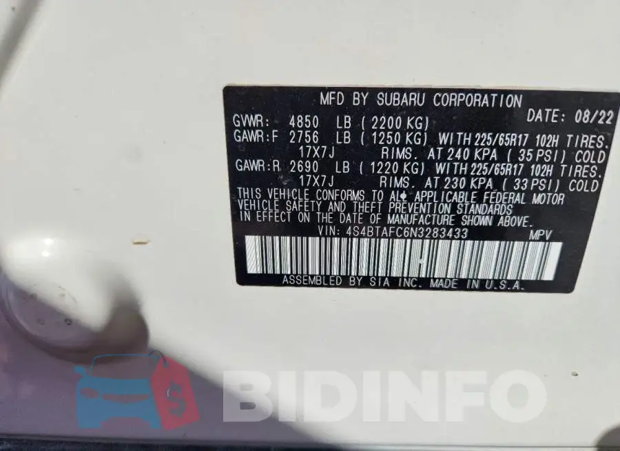 4S4BTAFC6N3283433 Photo# 12