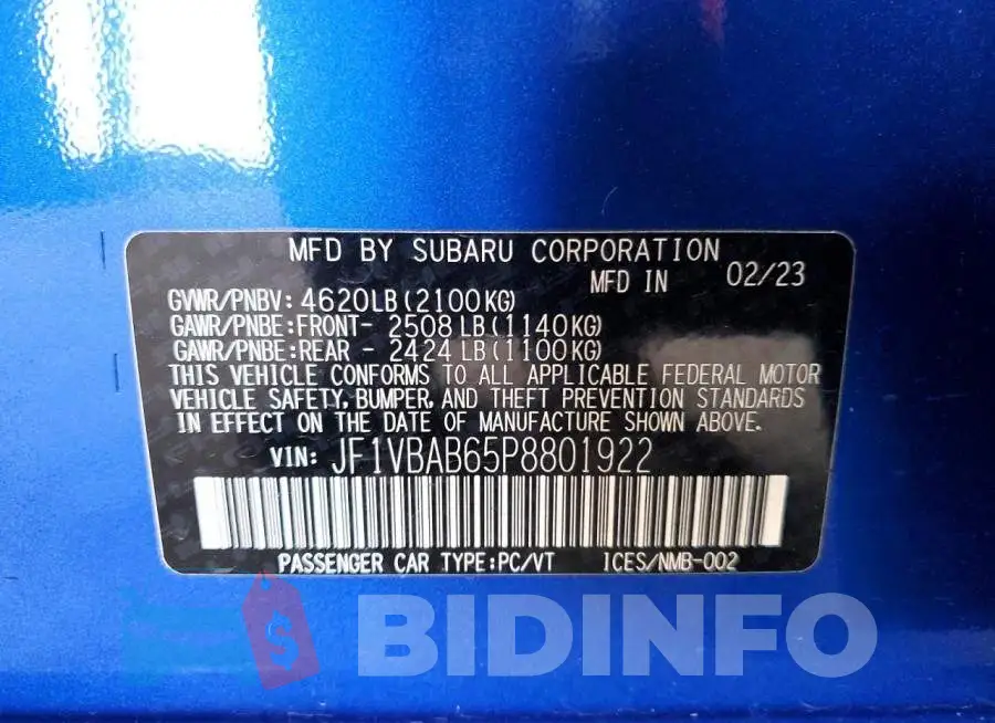 JF1VBAB65P8801922 Photo# 12