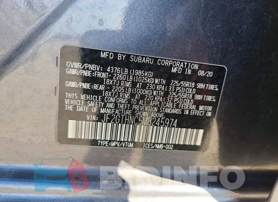 JF2GTHNC5M8245974 Photo# 12