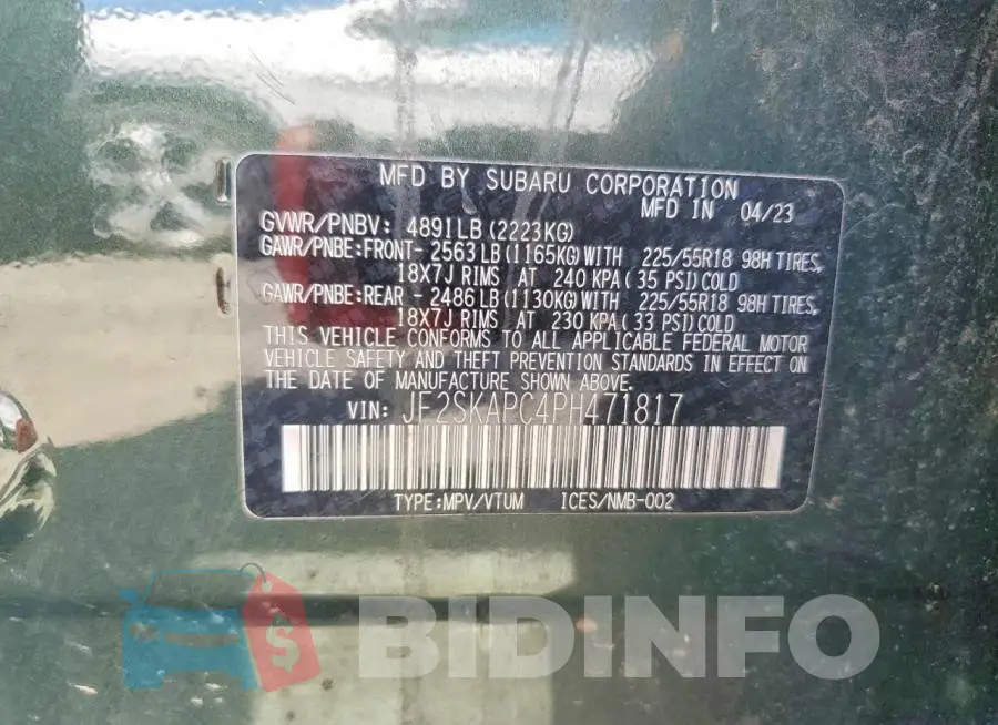 JF2SKAPC4PH471817 Photo# 13