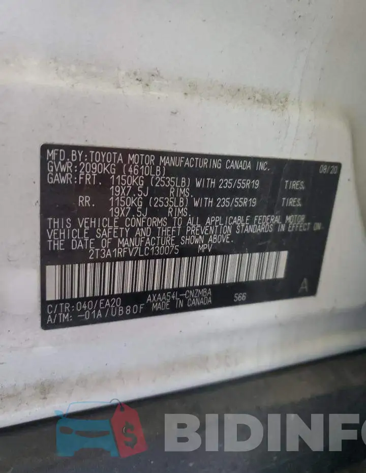 2T3A1RFV7LC130075 Photo# 13