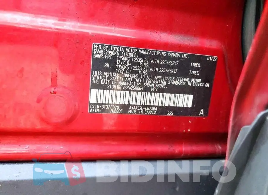 2T3H1RFV6PW250064 Photo# 13