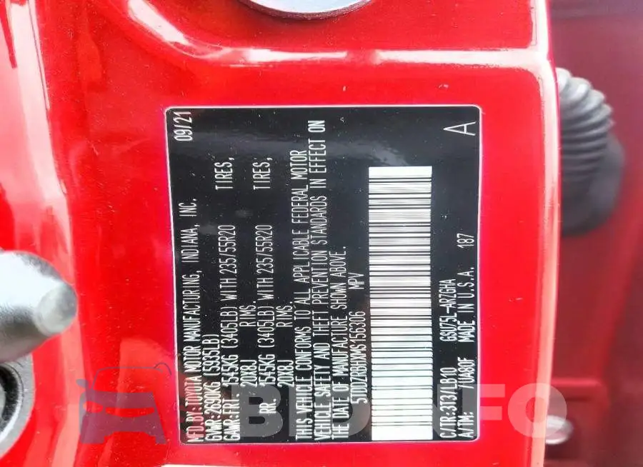 5TDDZRBHXMS156306 Photo# 13