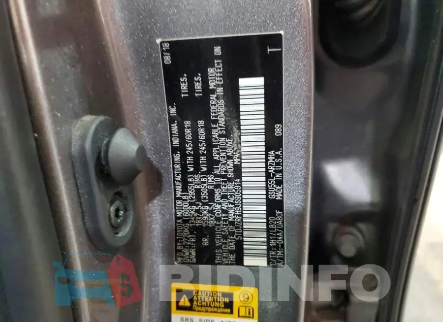 5TDJZRFH9JS905914 Photo# 14