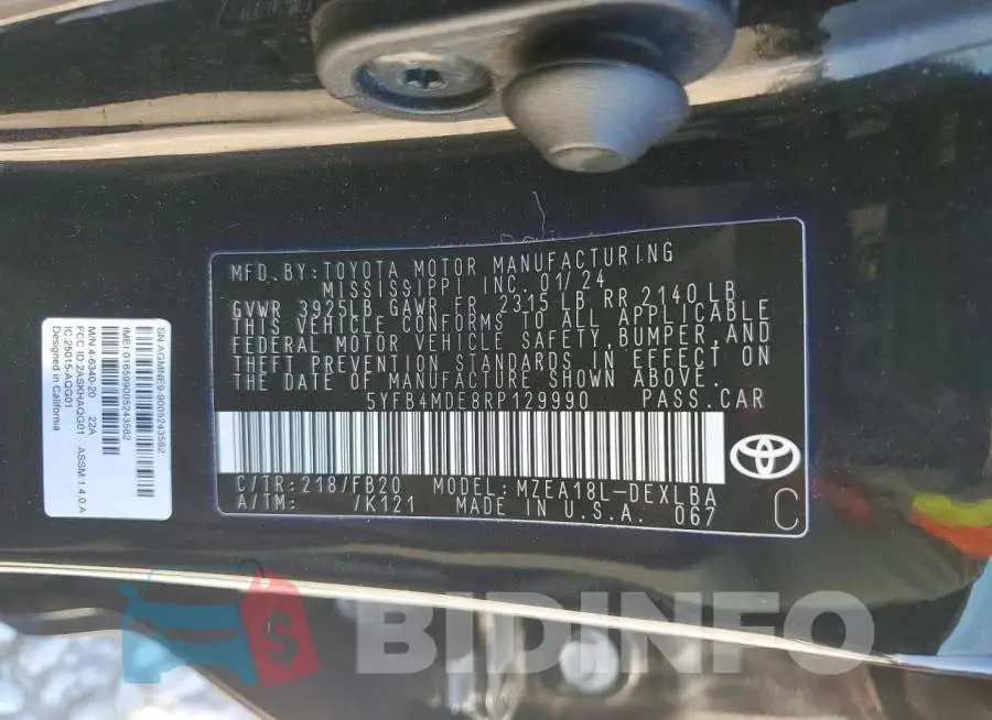 5YFB4MDE8RP129990 Photo# 12