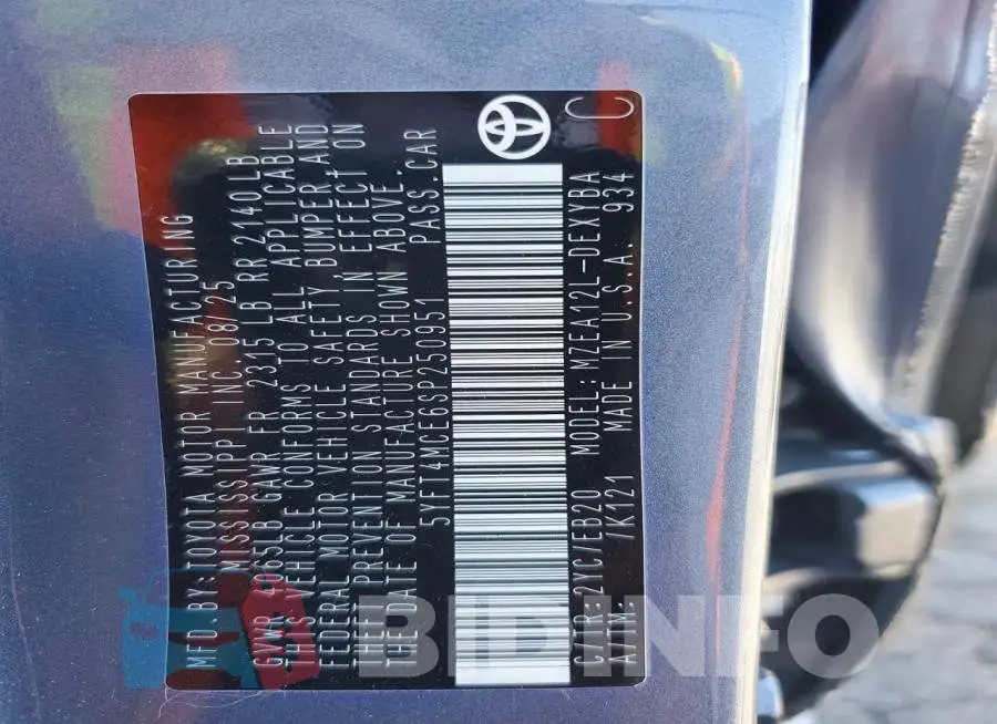 5YFT4MCE6SP250951 Photo# 12
